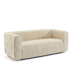 Marni - Canapé 3 Places - Velours Texturé - Beige
