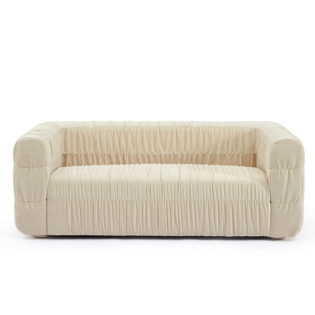Marni - Canapé 3 Places - Velours Texturé - Beige