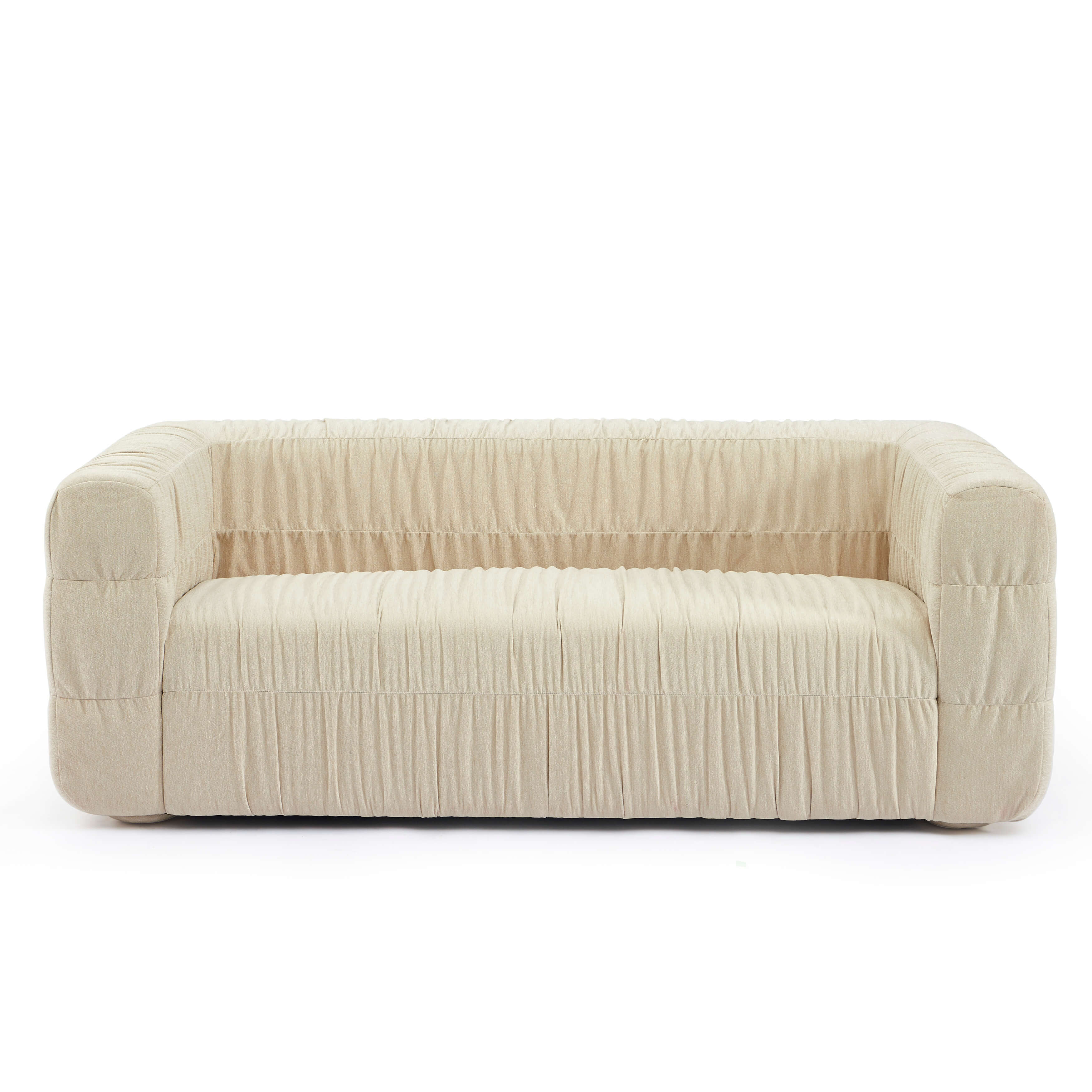 Marni - Canapé 3 Places - Velours Texturé - Beige