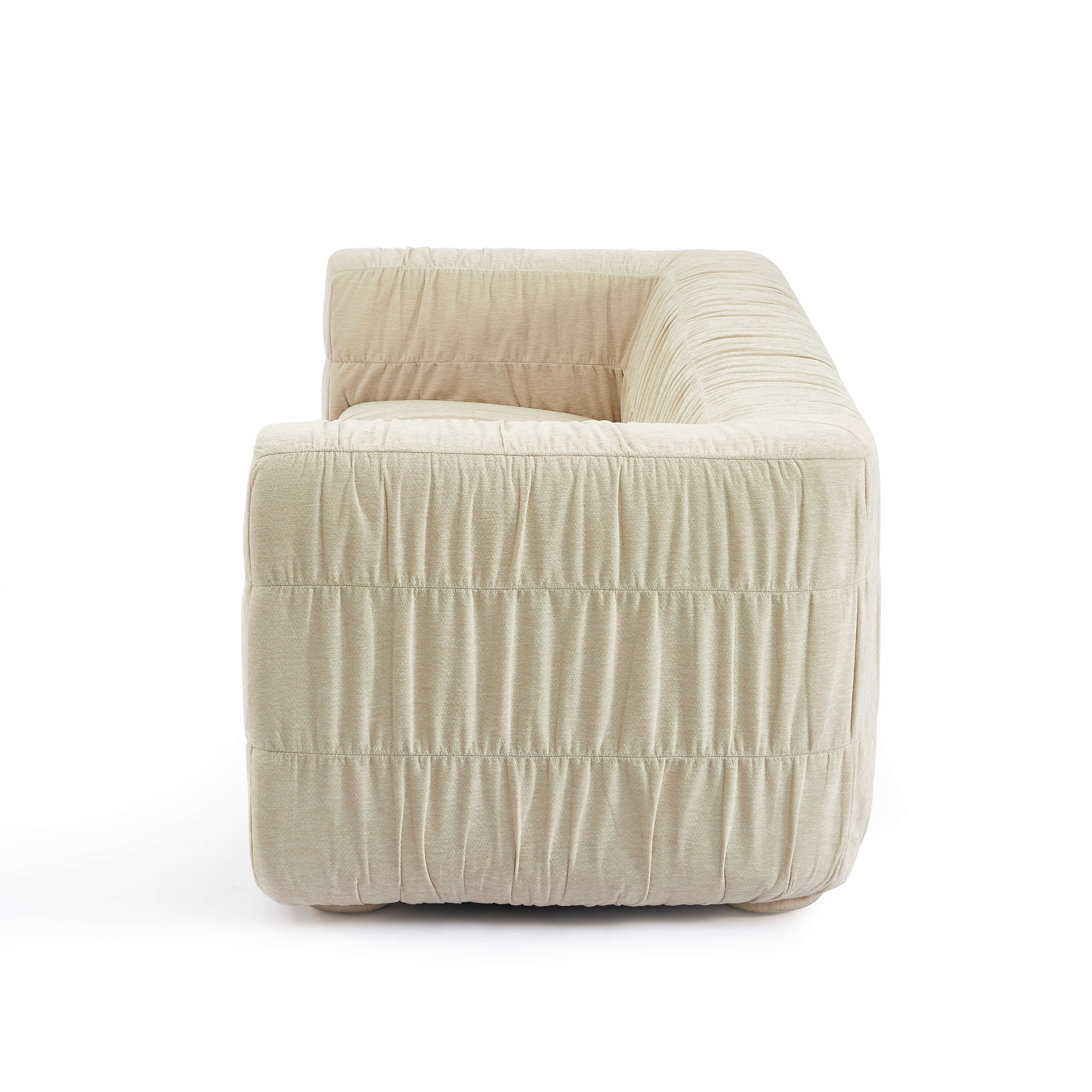 Marni - Canapé 3 Places - Velours Texturé - Beige