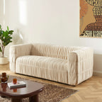 Marni - Canapé 3 Places - Velours Texturé - Beige
