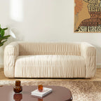 Marni - Canapé 3 Places - Velours Texturé - Beige