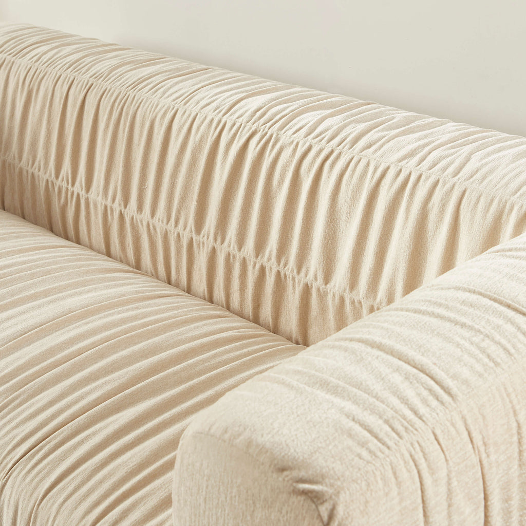 Marni - Canapé 3 Places - Velours Texturé - Beige