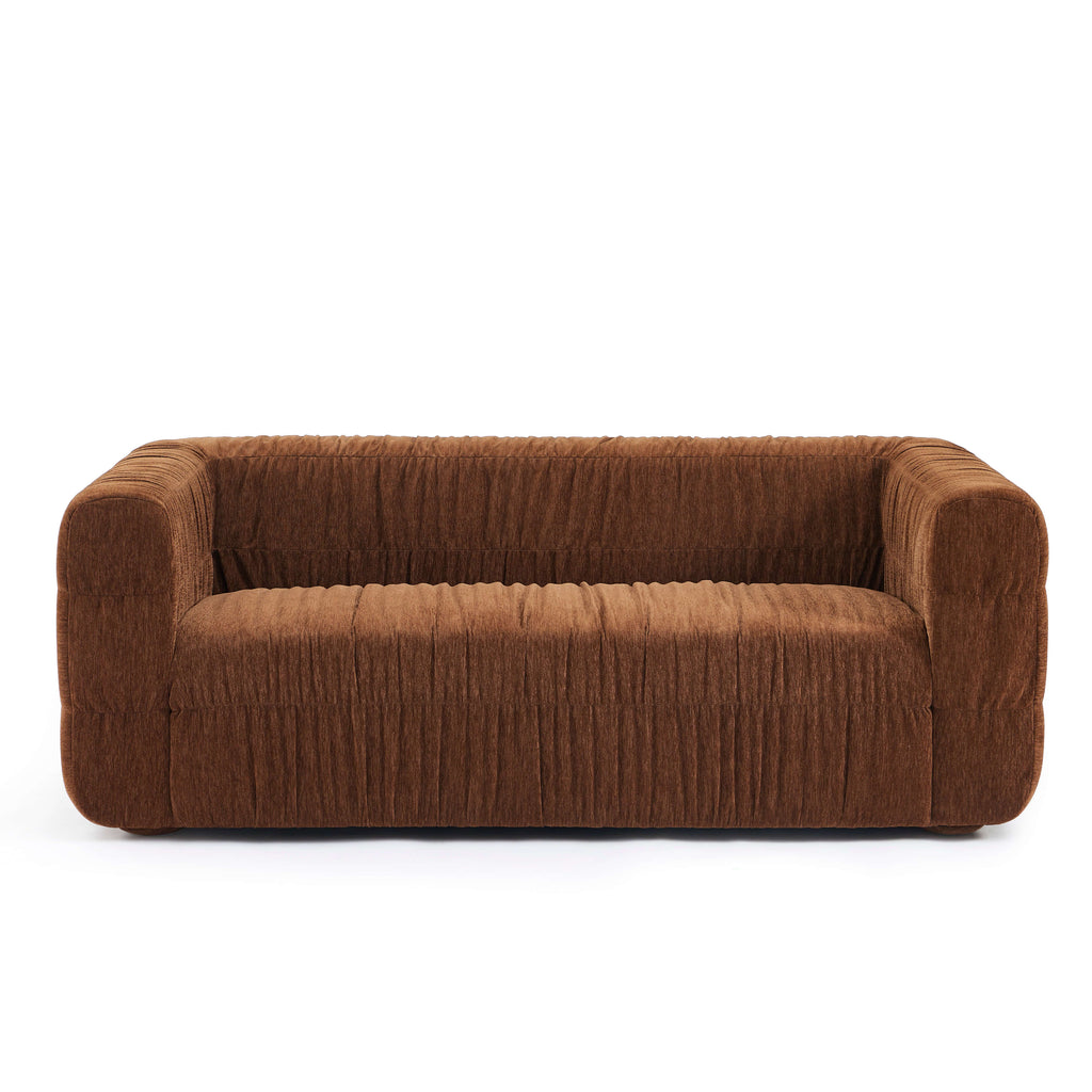 Marni - Canapé 3 Places - Velours Texturé - Marron