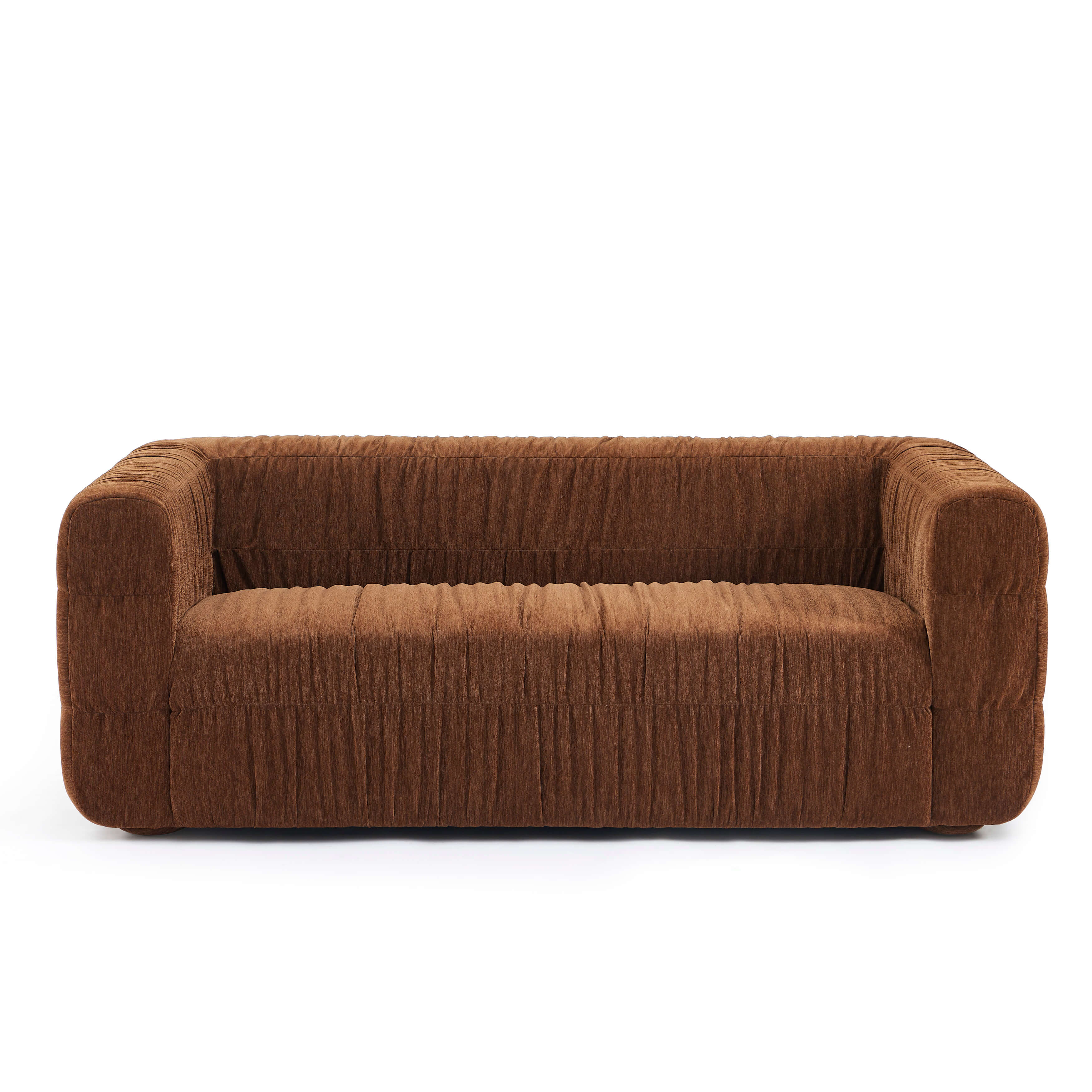 Marni - Canapé 3 Places - Velours Texturé - Marron
