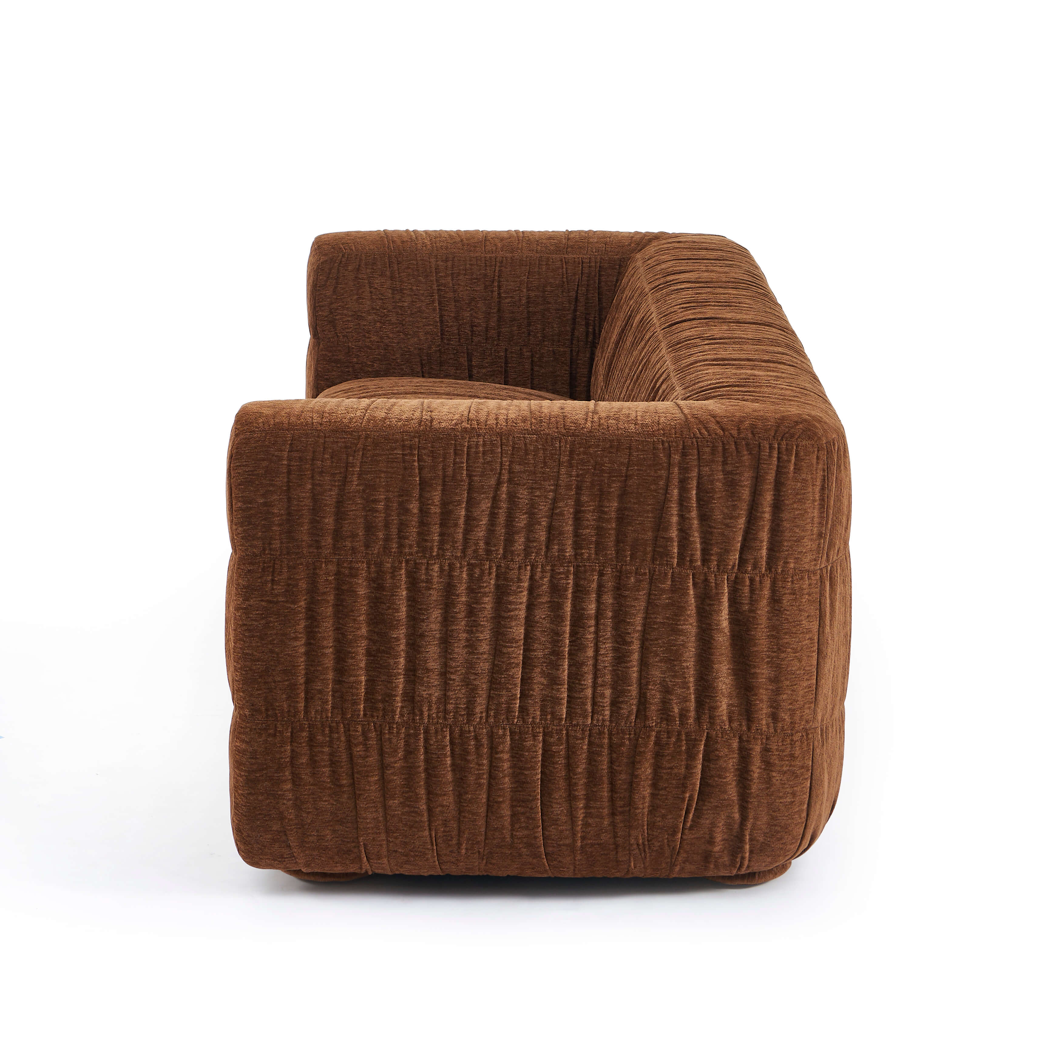 Marni - Canapé 3 Places - Velours Texturé - Marron