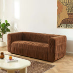 Marni - Canapé 3 Places - Velours Texturé - Marron