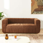 Marni - Canapé 3 Places - Velours Texturé - Marron