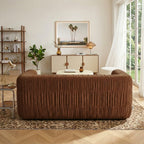 Marni - Canapé 3 Places - Velours Texturé - Marron