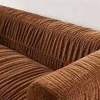 Marni - Canapé 3 Places - Velours Texturé - Marron