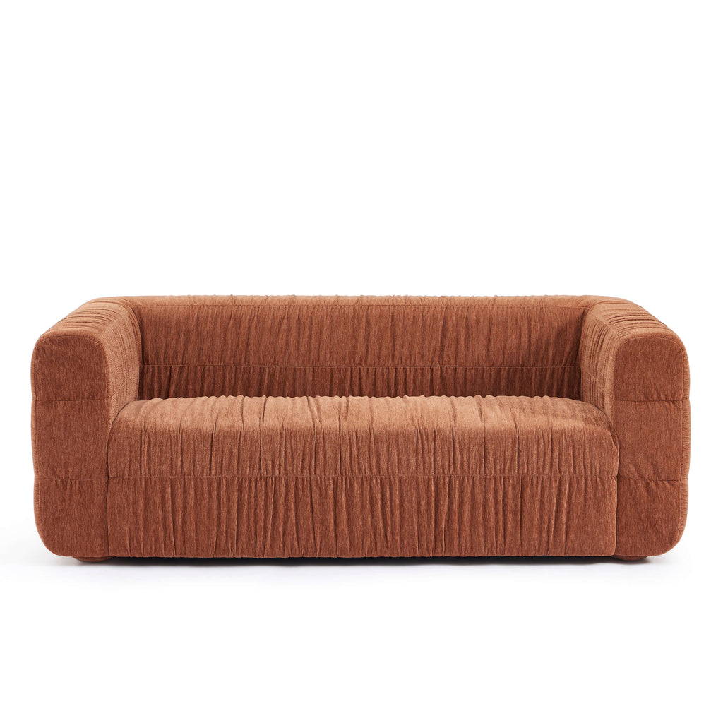 Marni - Canapé 3 Places - Velours Texturé - Terracotta