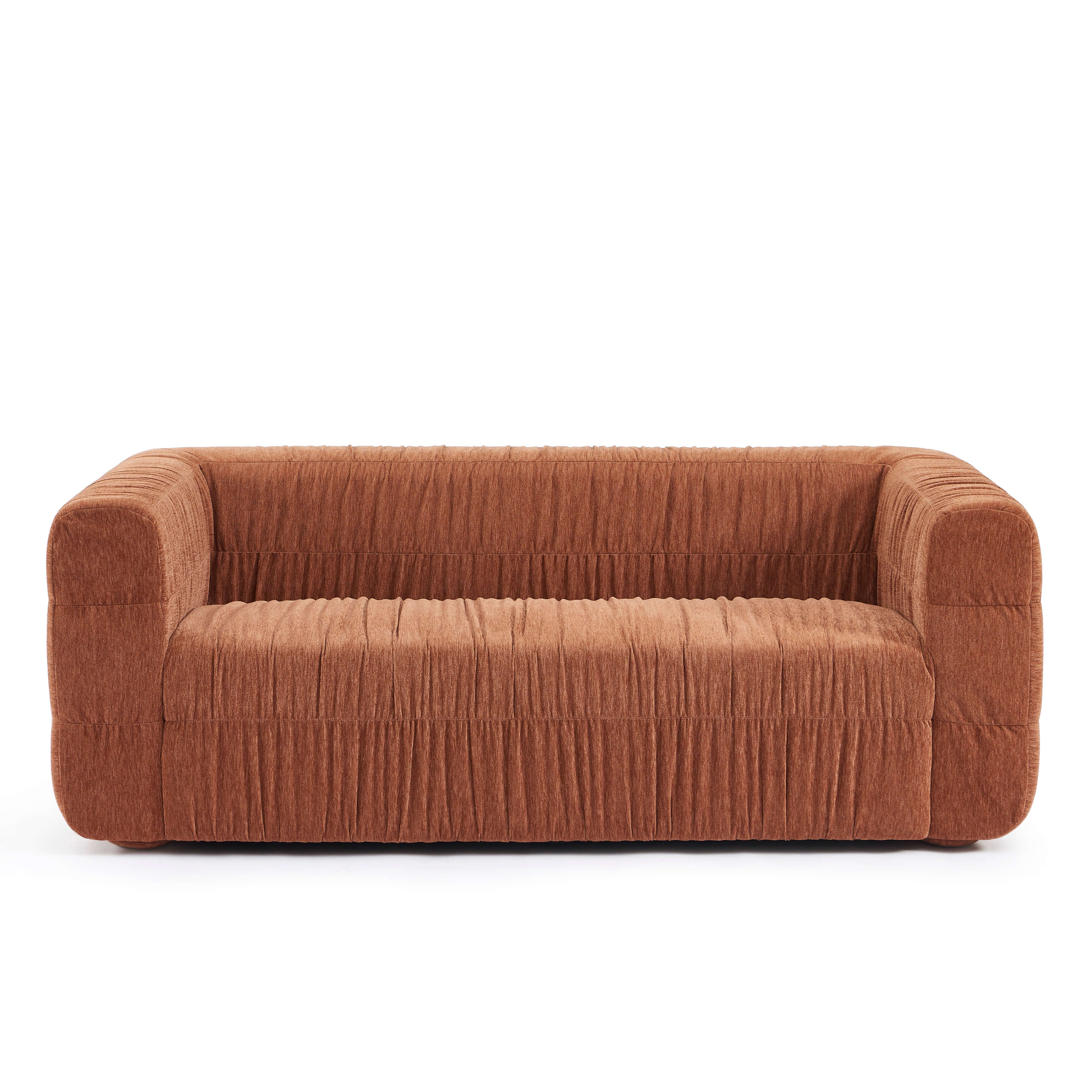 Marni - Canapé 3 Places - Velours Texturé - Terracotta
