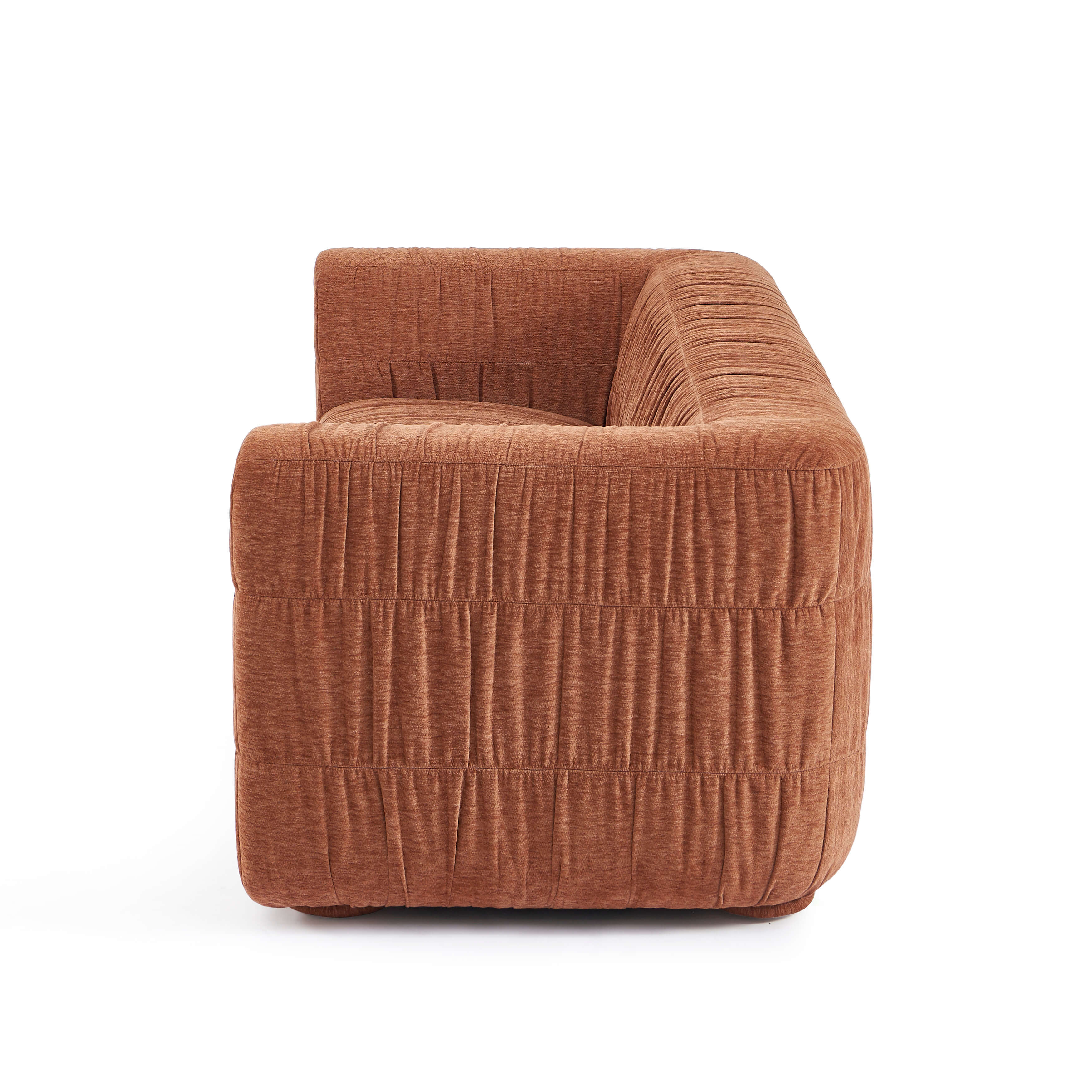Marni - Canapé 3 Places - Velours Texturé - Terracotta