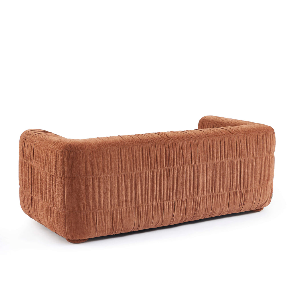 Marni - Canapé 3 Places - Velours Texturé - Terracotta