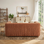 Marni - Canapé 3 Places - Velours Texturé - Terracotta