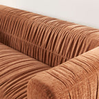 Marni - Canapé 3 Places - Velours Texturé - Terracotta