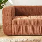 Marni - Canapé 3 Places - Velours Texturé - Terracotta