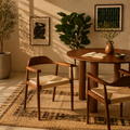 Martie - Lot De 2 Chaises - Chêne Massif & Corde - Noyer