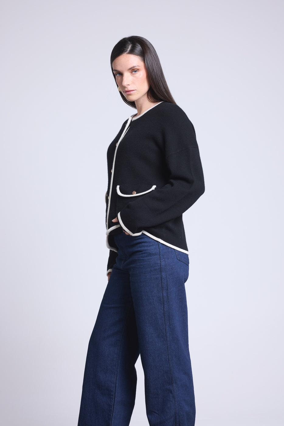 Veste Bijoux Martina - Noir Et Blanc - Femme