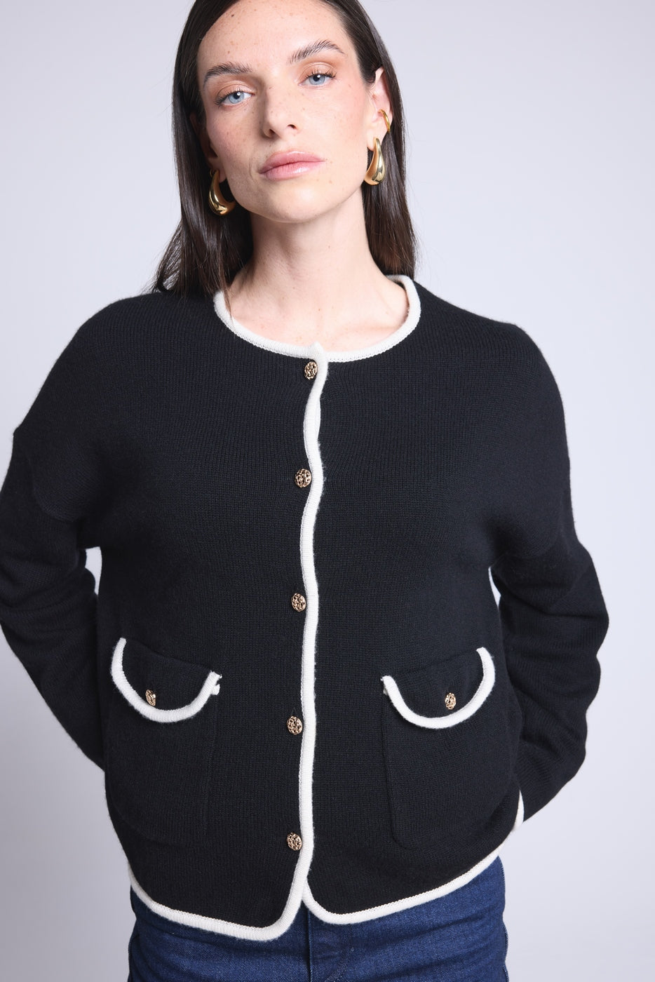Veste Bijoux Martina - Noir Et Blanc - Femme