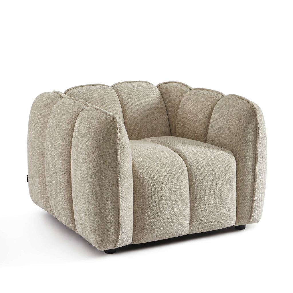 Matilda - Fauteuil - Tissu Chenille - Beige
