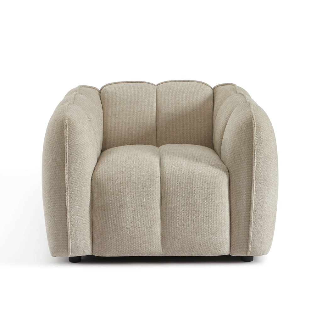 Matilda - Fauteuil - Tissu Chenille - Beige