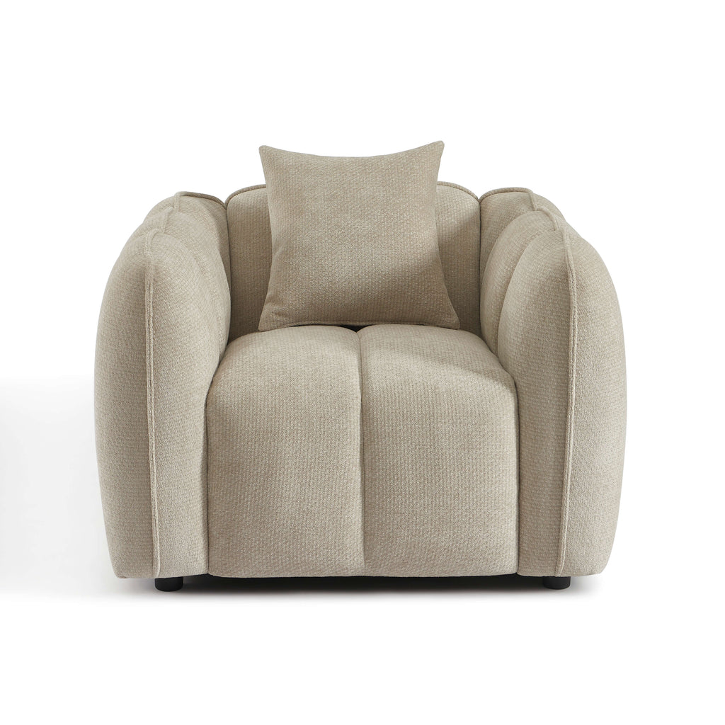 Matilda - Fauteuil - Tissu Chenille - Beige