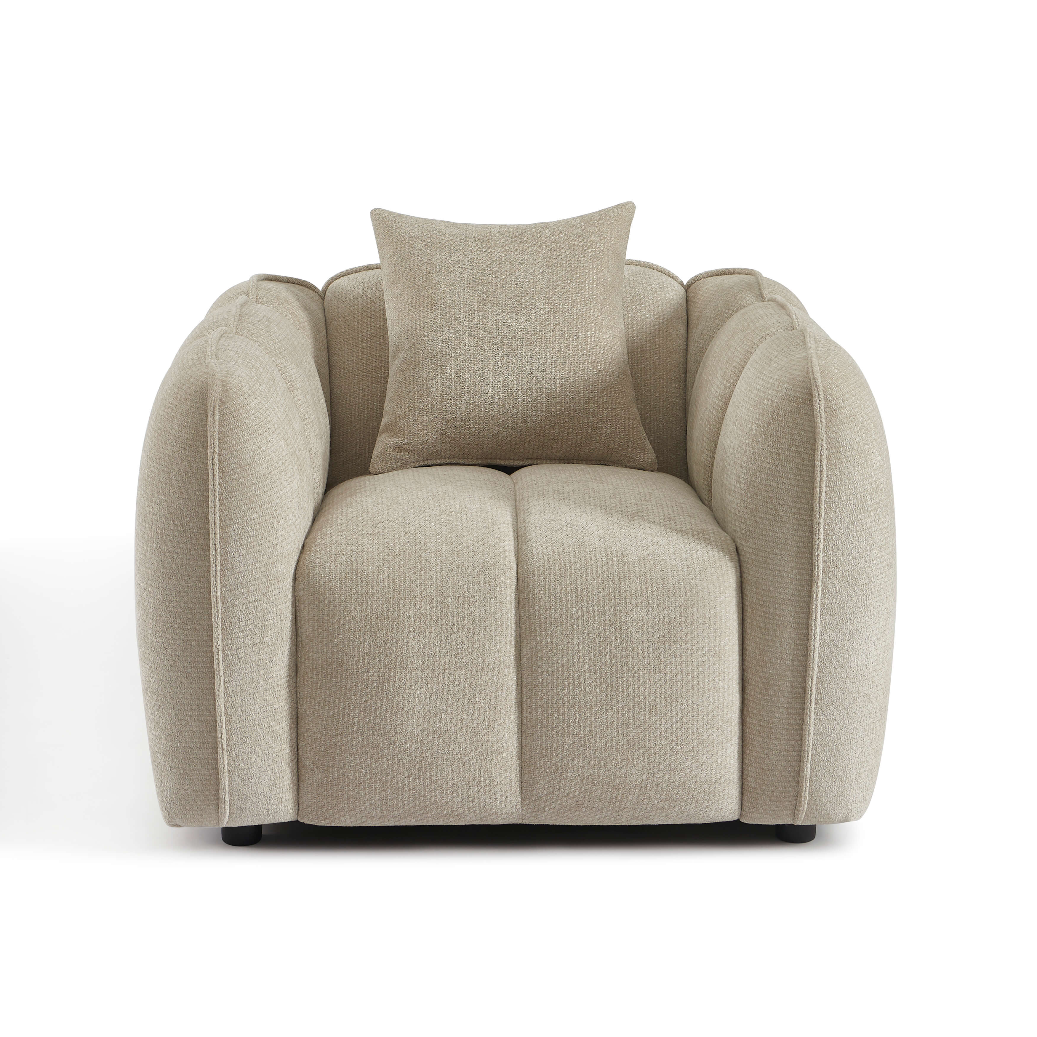 Matilda - Fauteuil - Tissu Chenille - Beige