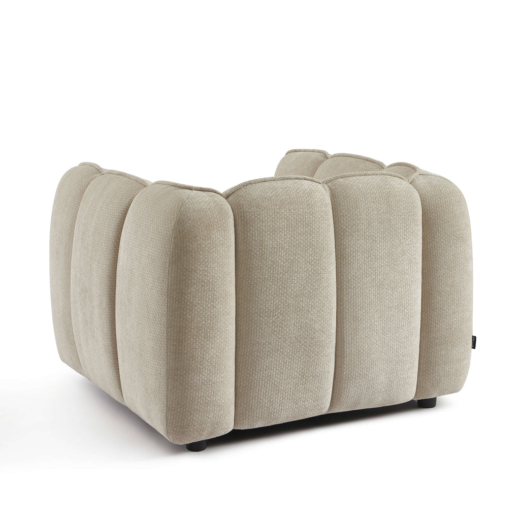 Matilda - Fauteuil - Tissu Chenille - Beige