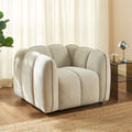 Matilda - Fauteuil - Tissu Chenille - Beige
