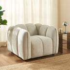 Matilda - Fauteuil - Tissu Chenille - Beige