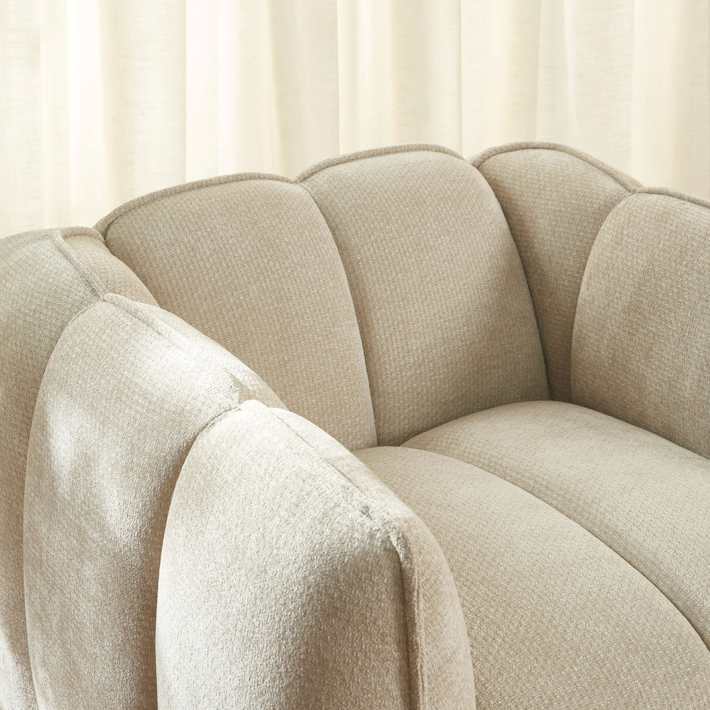 Matilda - Fauteuil - Tissu Chenille - Beige