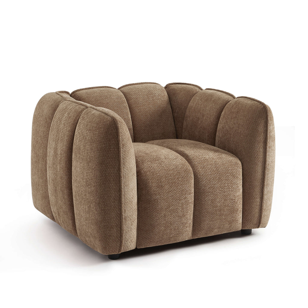 Matilda - Fauteuil - Tissu Chenille - Marron