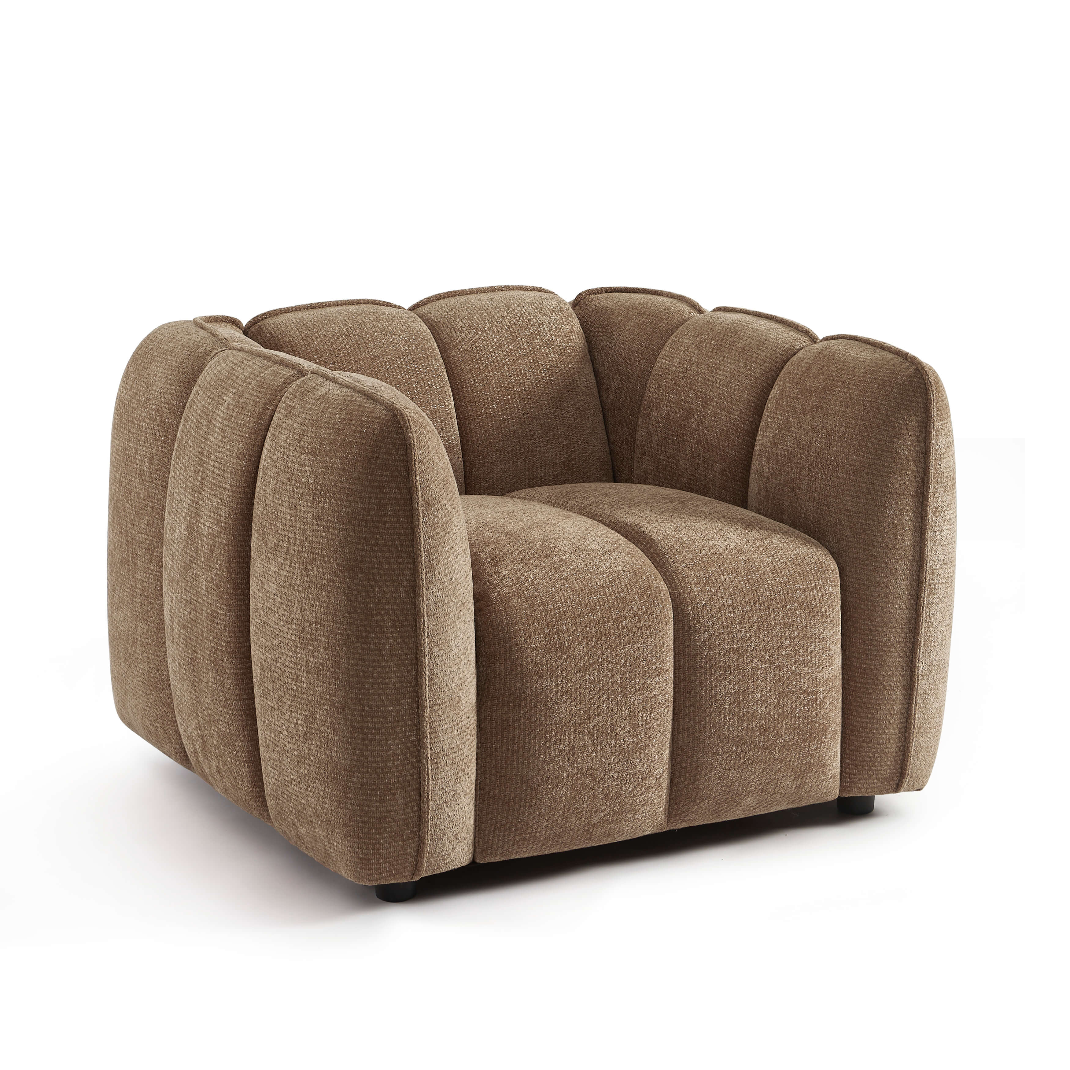 Matilda - Fauteuil - Tissu Chenille - Marron