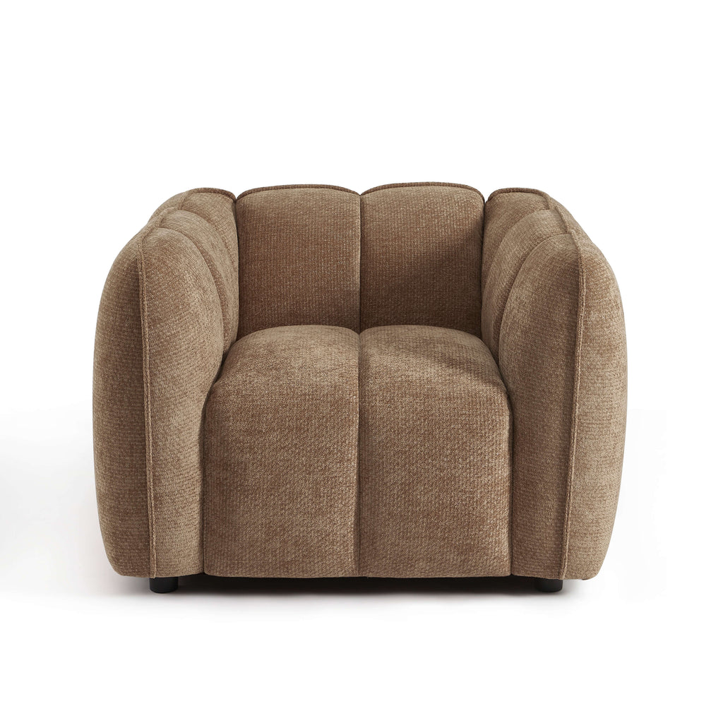 Matilda - Fauteuil - Tissu Chenille - Marron