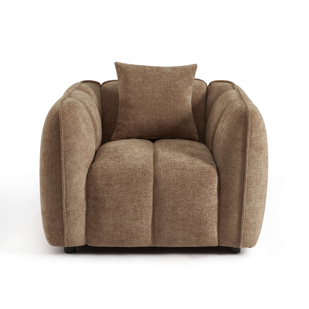 Matilda - Fauteuil - Tissu Chenille - Marron