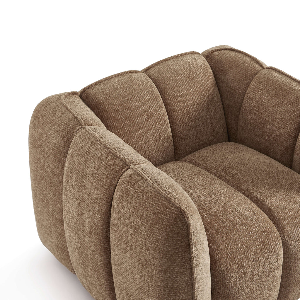 Matilda - Fauteuil - Tissu Chenille - Marron