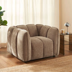 Matilda - Fauteuil - Tissu Chenille - Marron