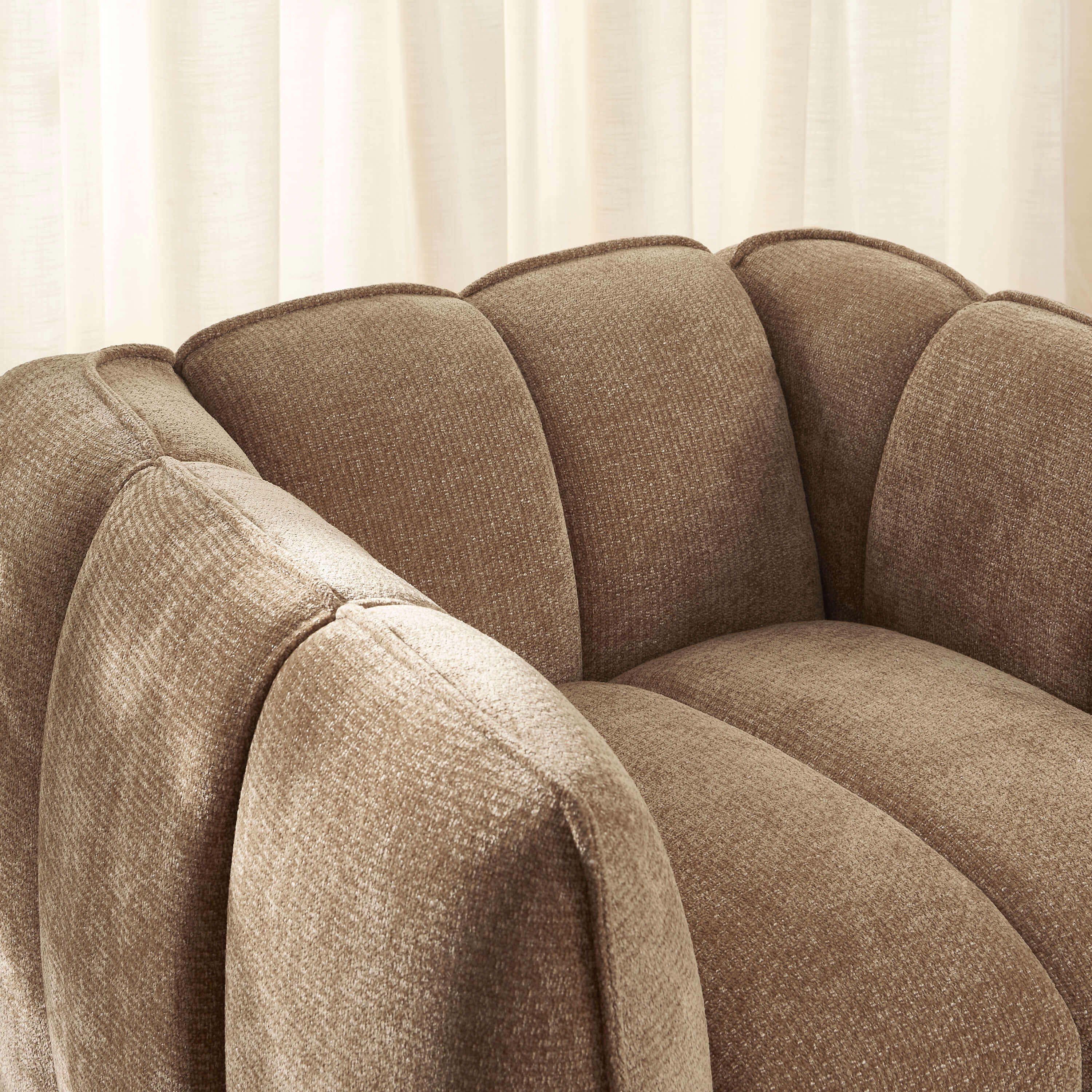 Matilda - Fauteuil - Tissu Chenille - Marron