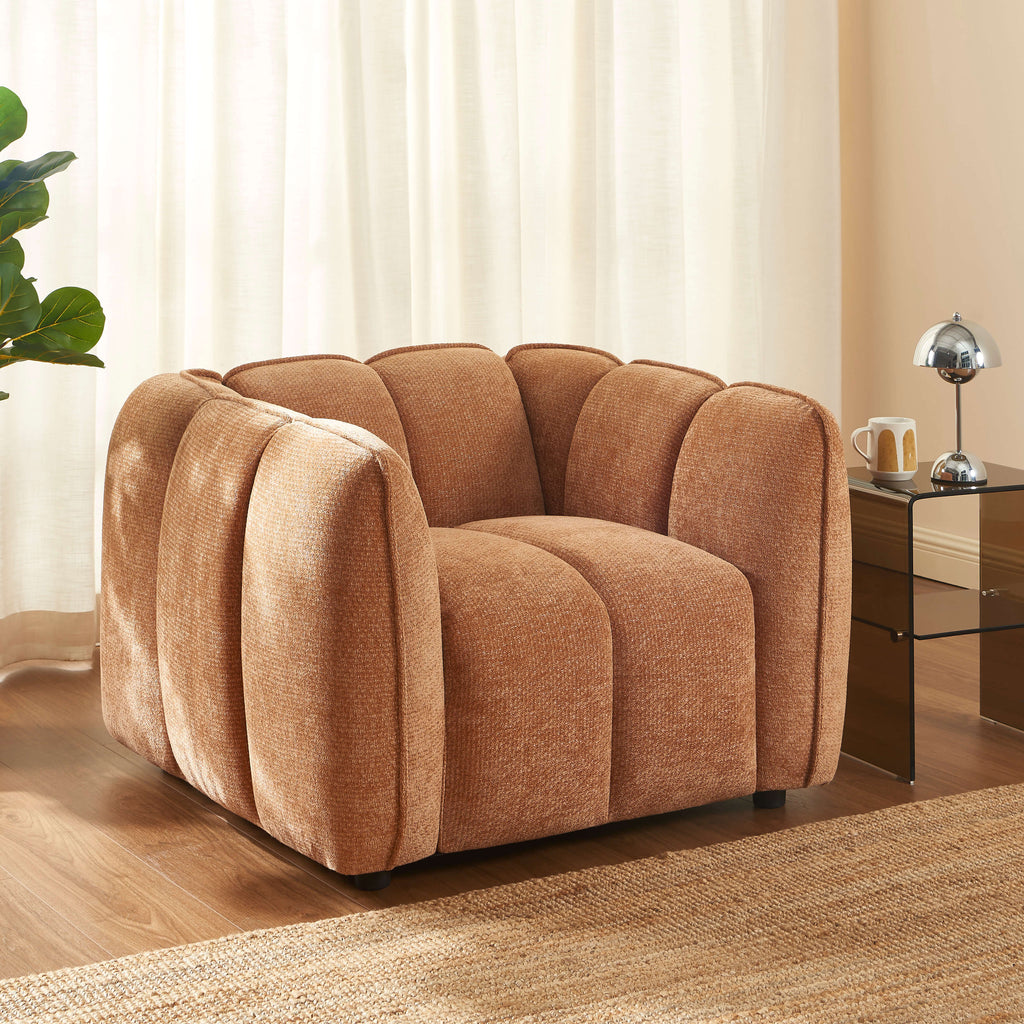 Matilda - Fauteuil - Tissu Chenille - Terracotta