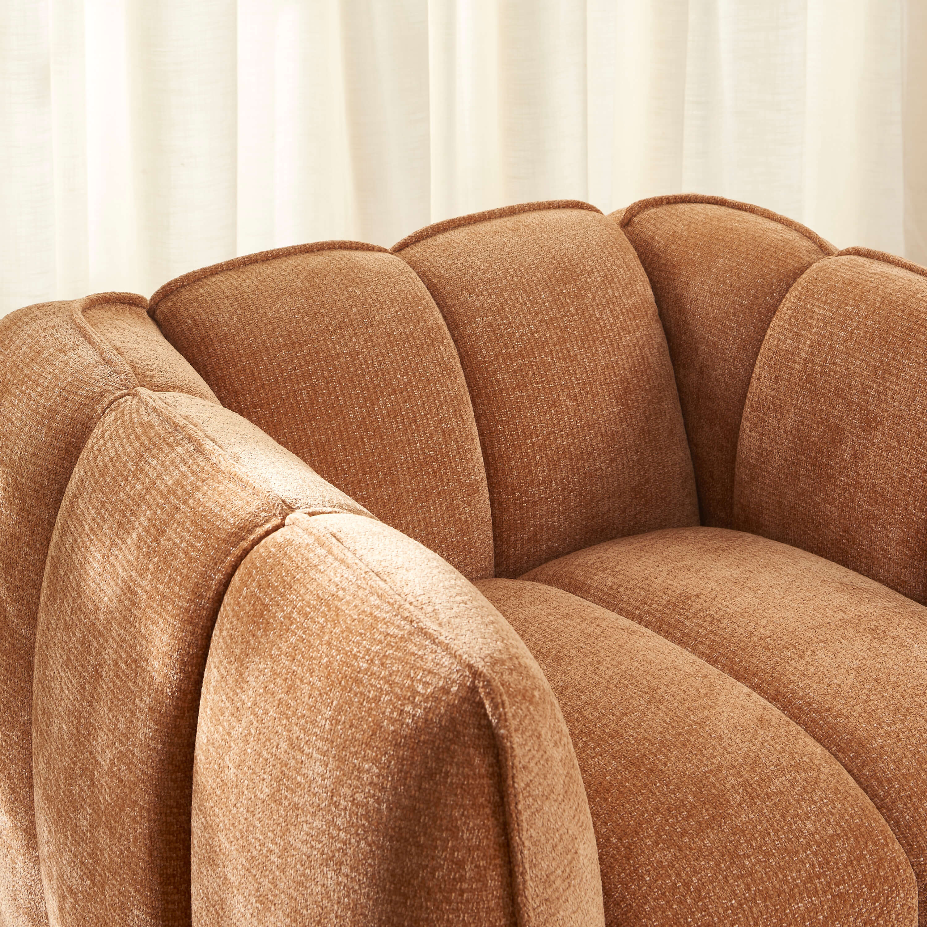 Matilda - Fauteuil - Tissu Chenille - Terracotta