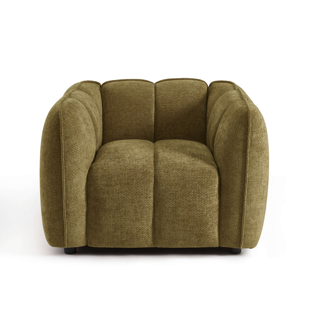 Matilda - Fauteuil - Tissu Chenille - Vert