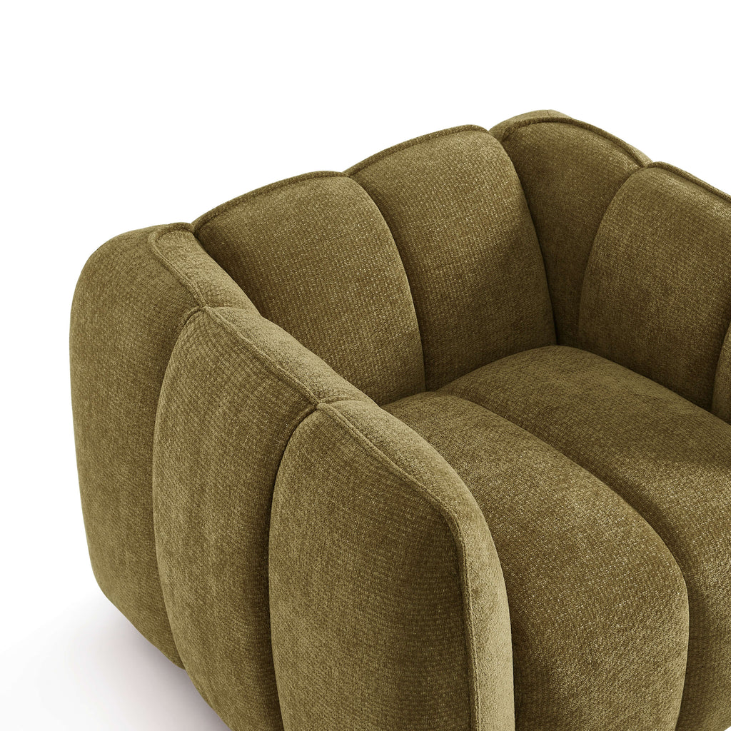 Matilda - Fauteuil - Tissu Chenille - Vert