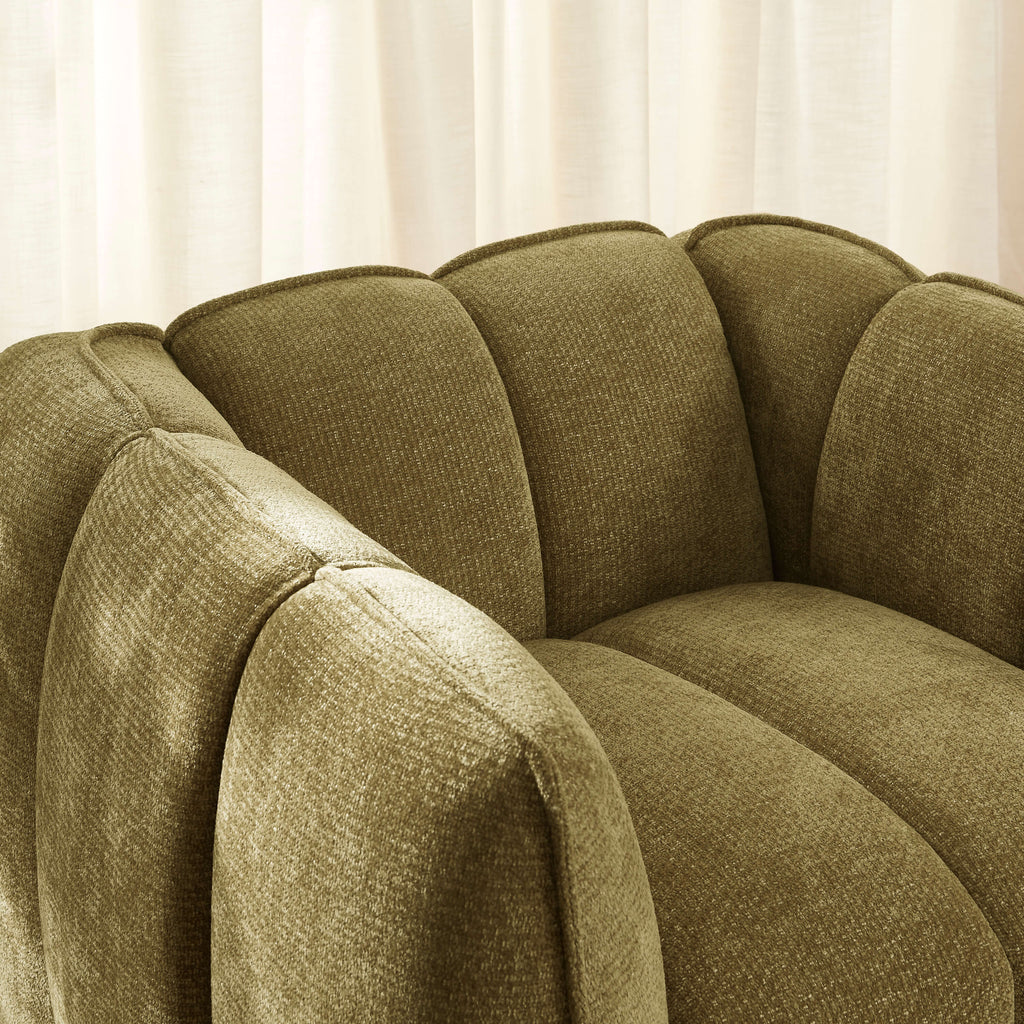 Matilda - Fauteuil - Tissu Chenille - Vert