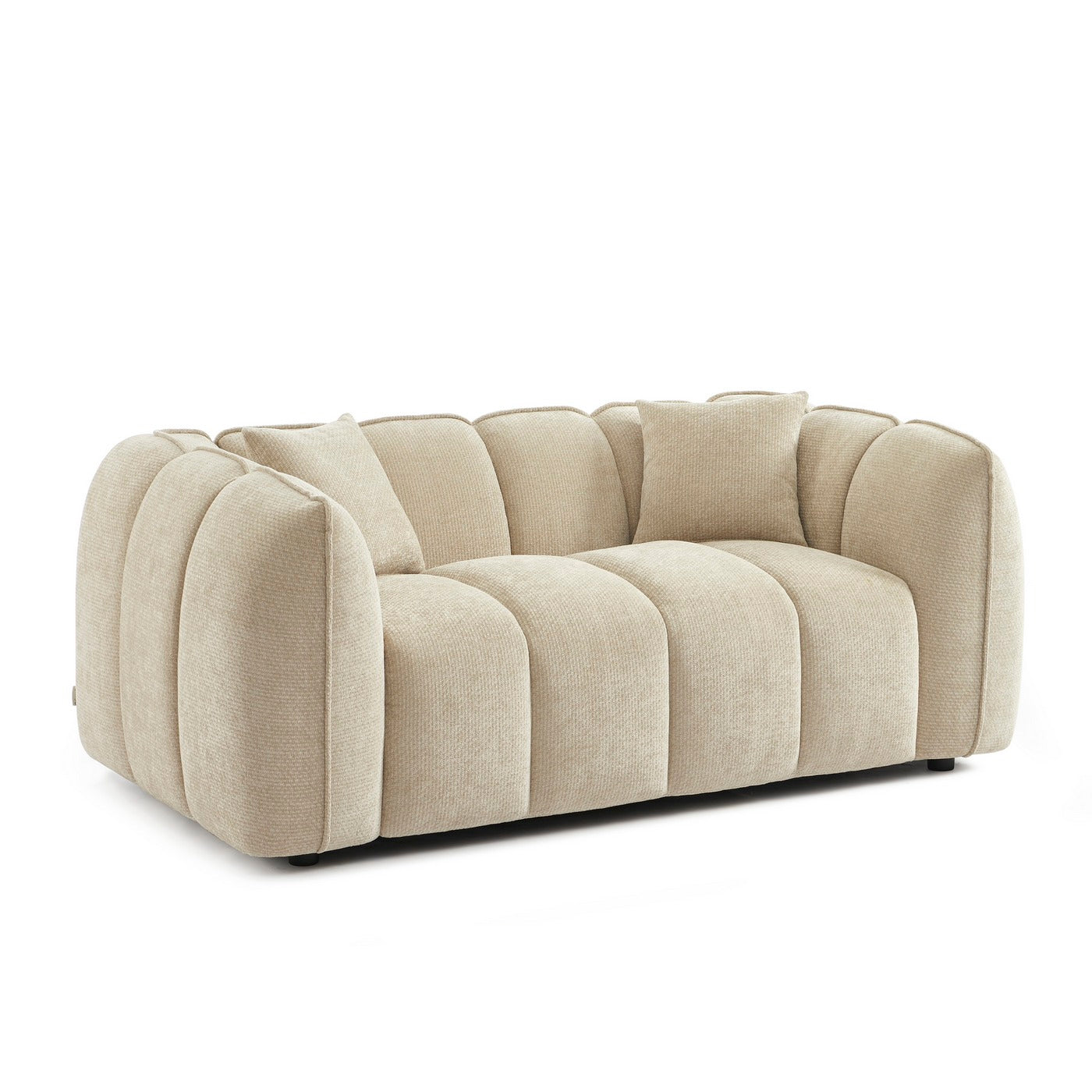 Matilda - Canapé 2 Places - Tissu Chenille - Beige
