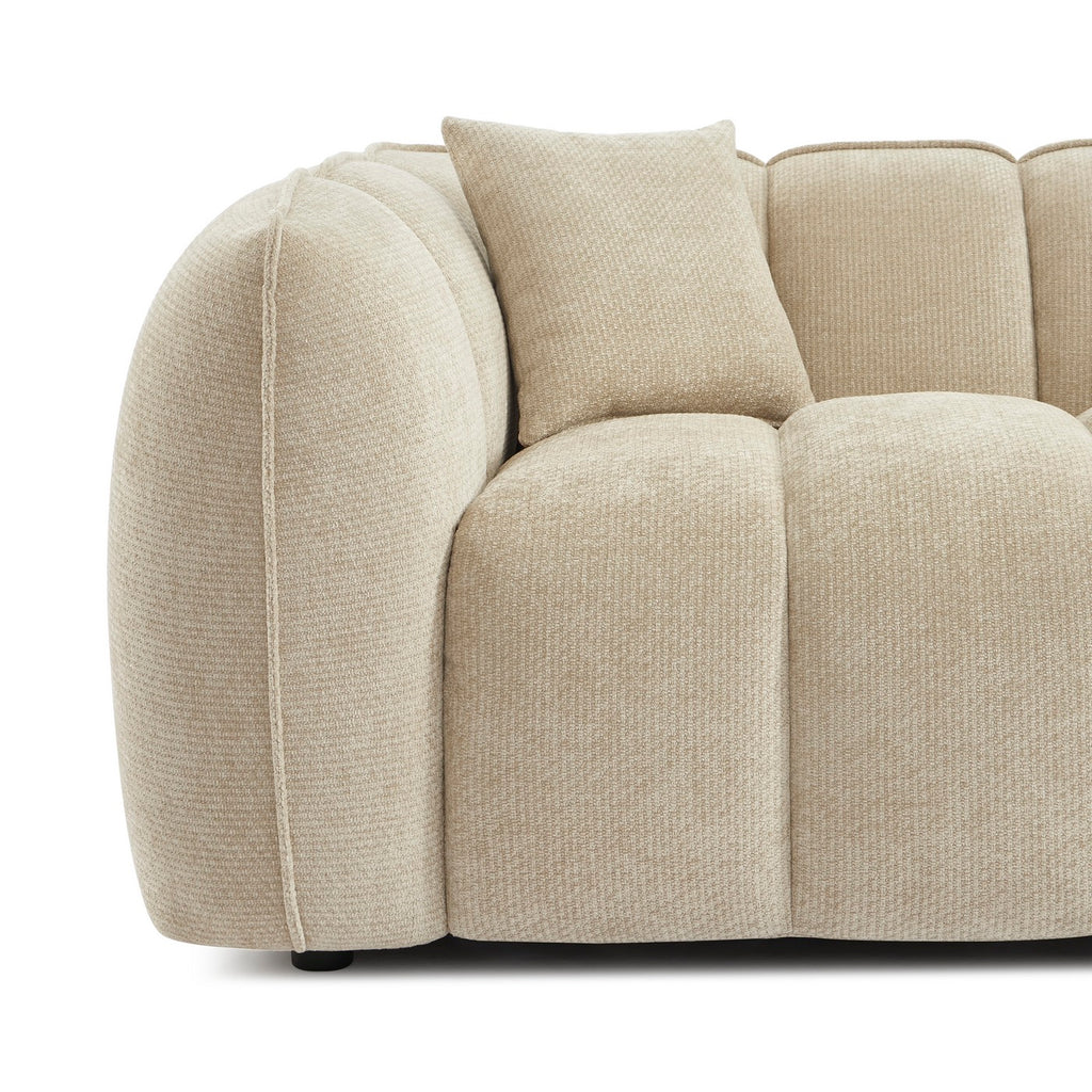 Matilda - Canapé 2 Places - Tissu Chenille - Beige