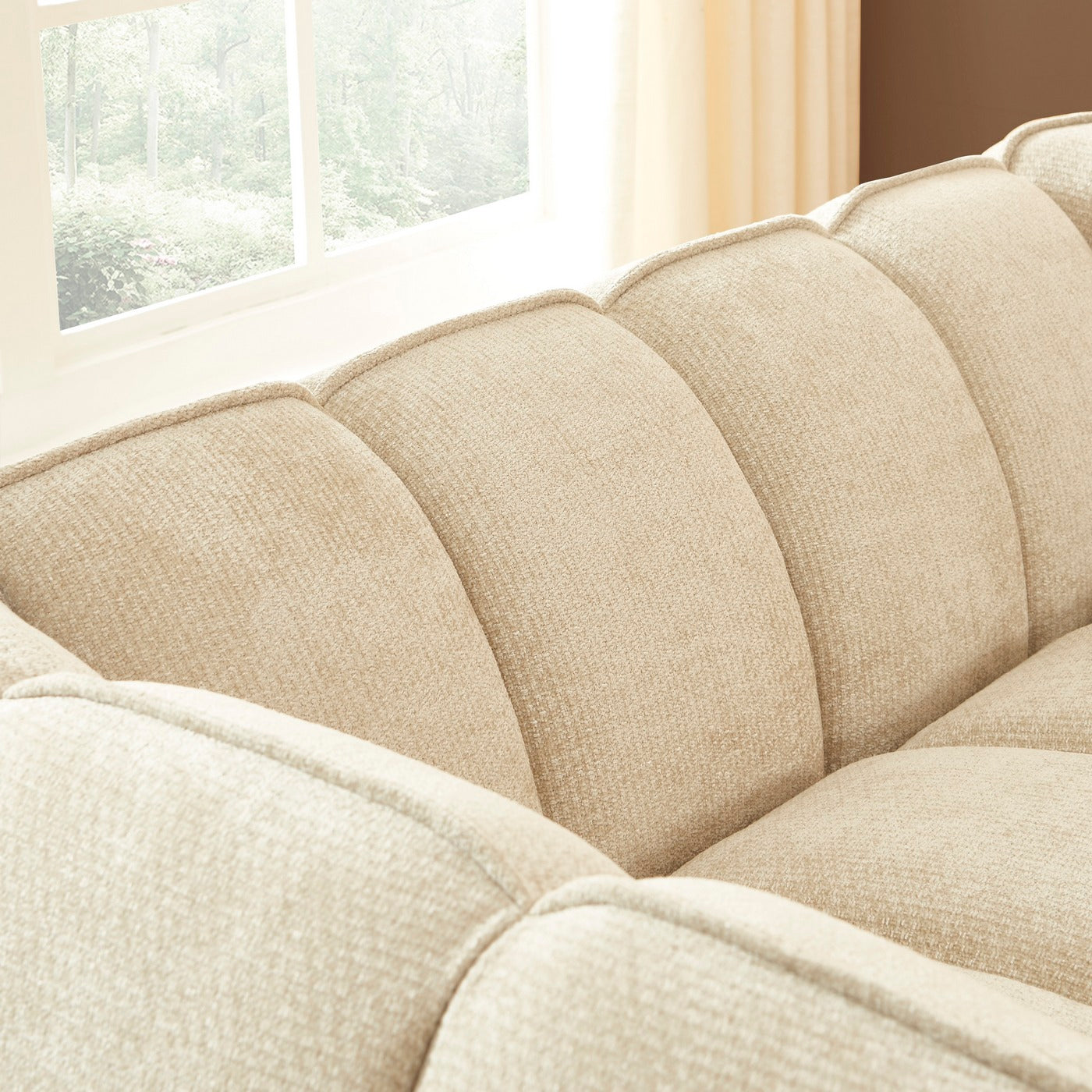 Matilda - Canapé 2 Places - Tissu Chenille - Beige