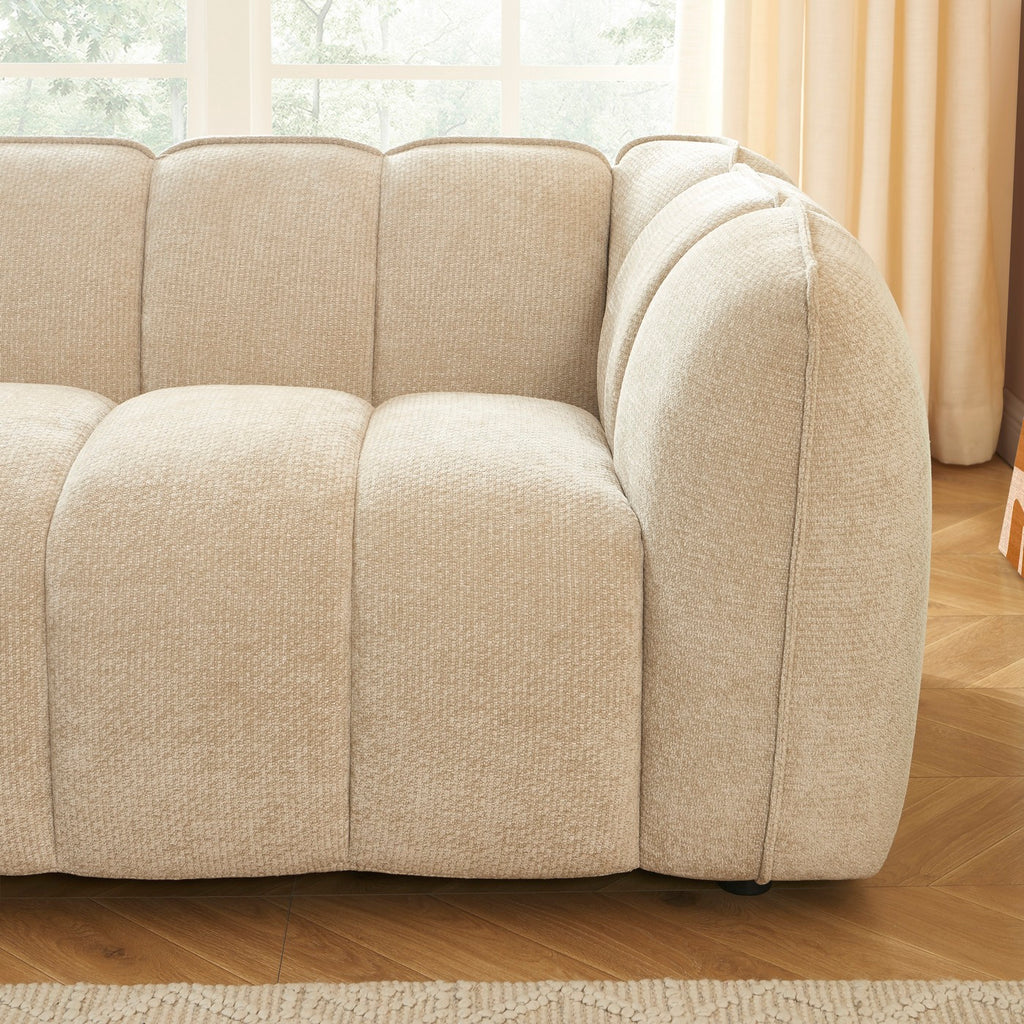 Matilda - Canapé 2 Places - Tissu Chenille - Beige