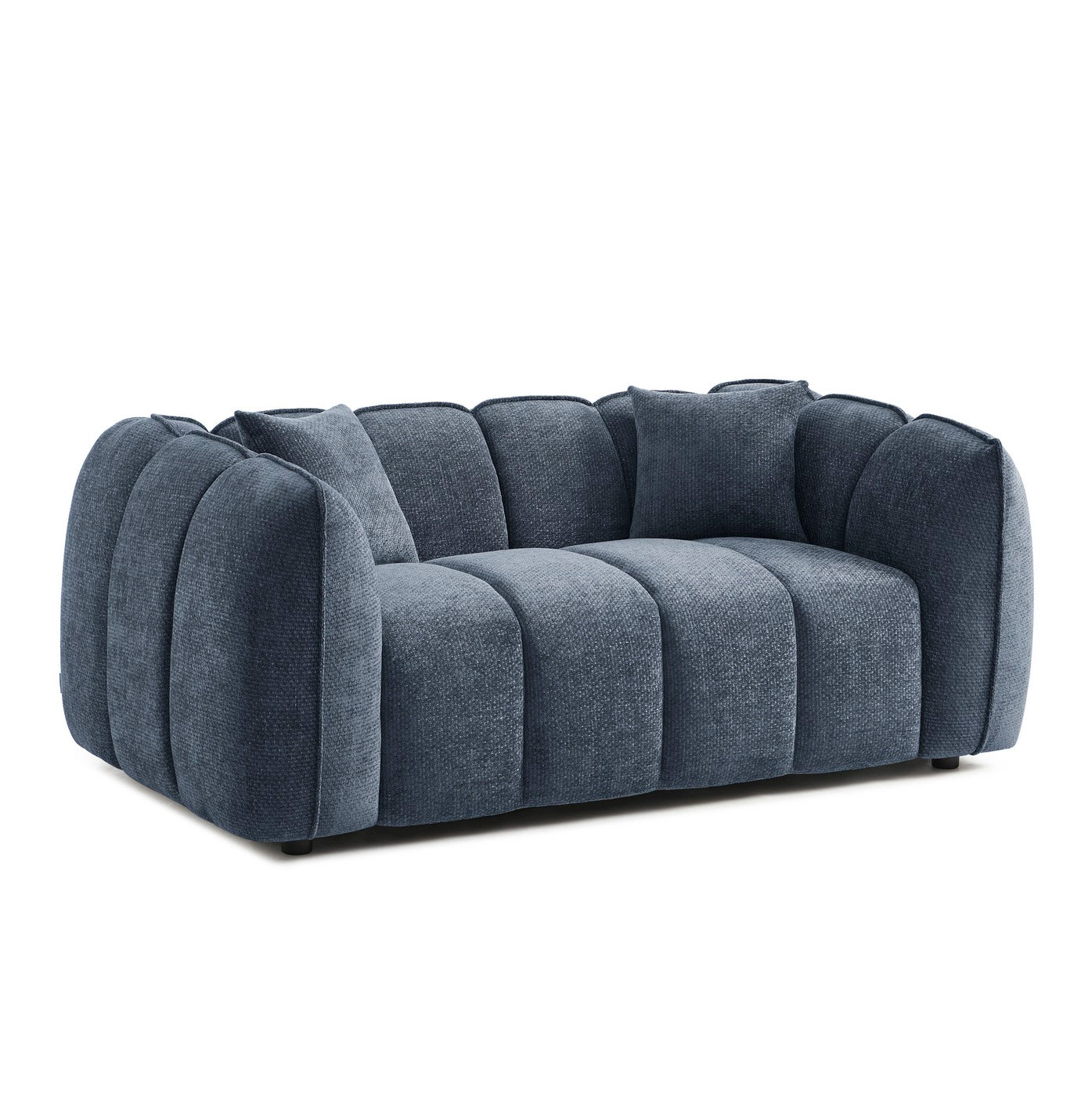 Matilda - Canapé 2 Places - Tissu Chenille - Bleu