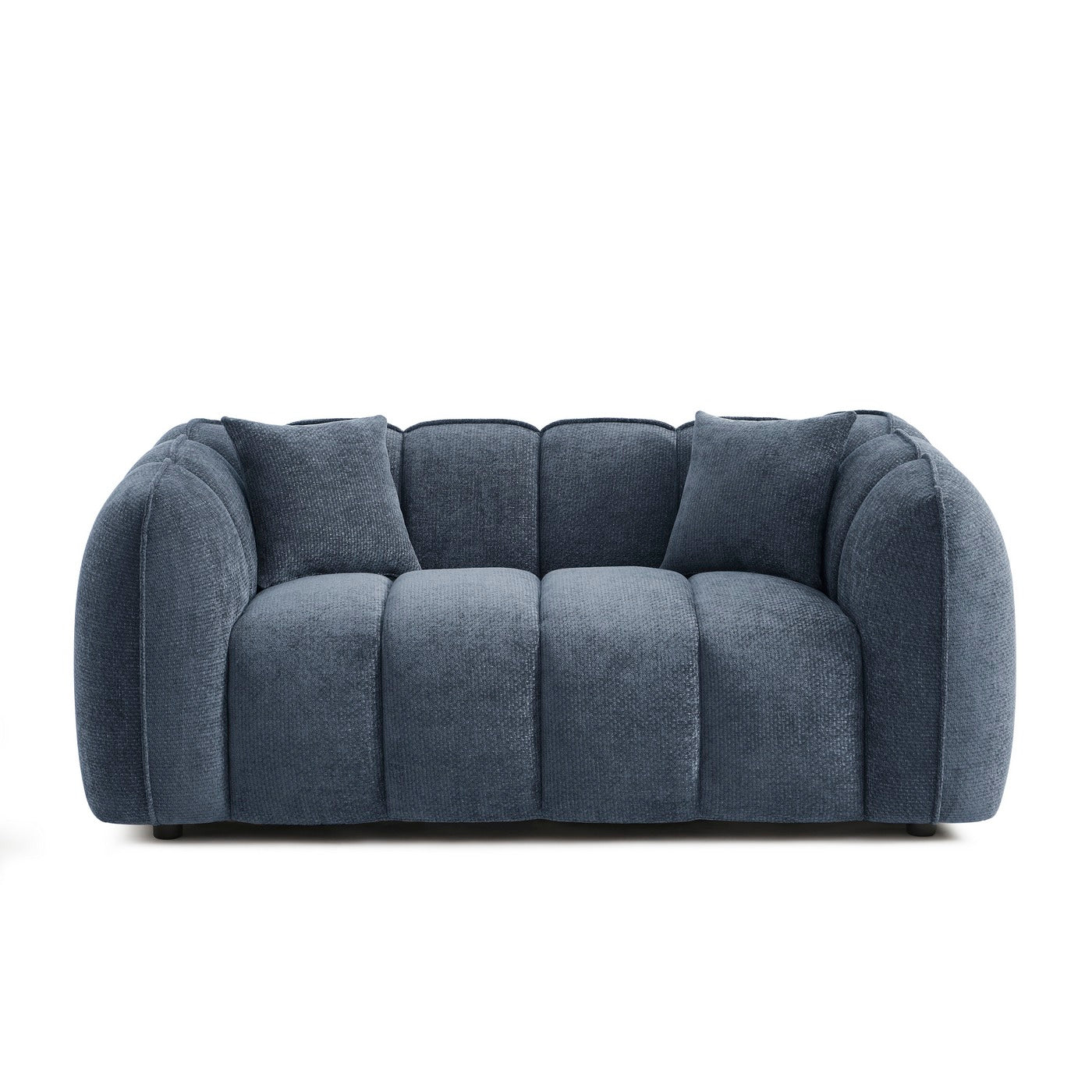 Matilda - Canapé 2 Places - Tissu Chenille - Bleu